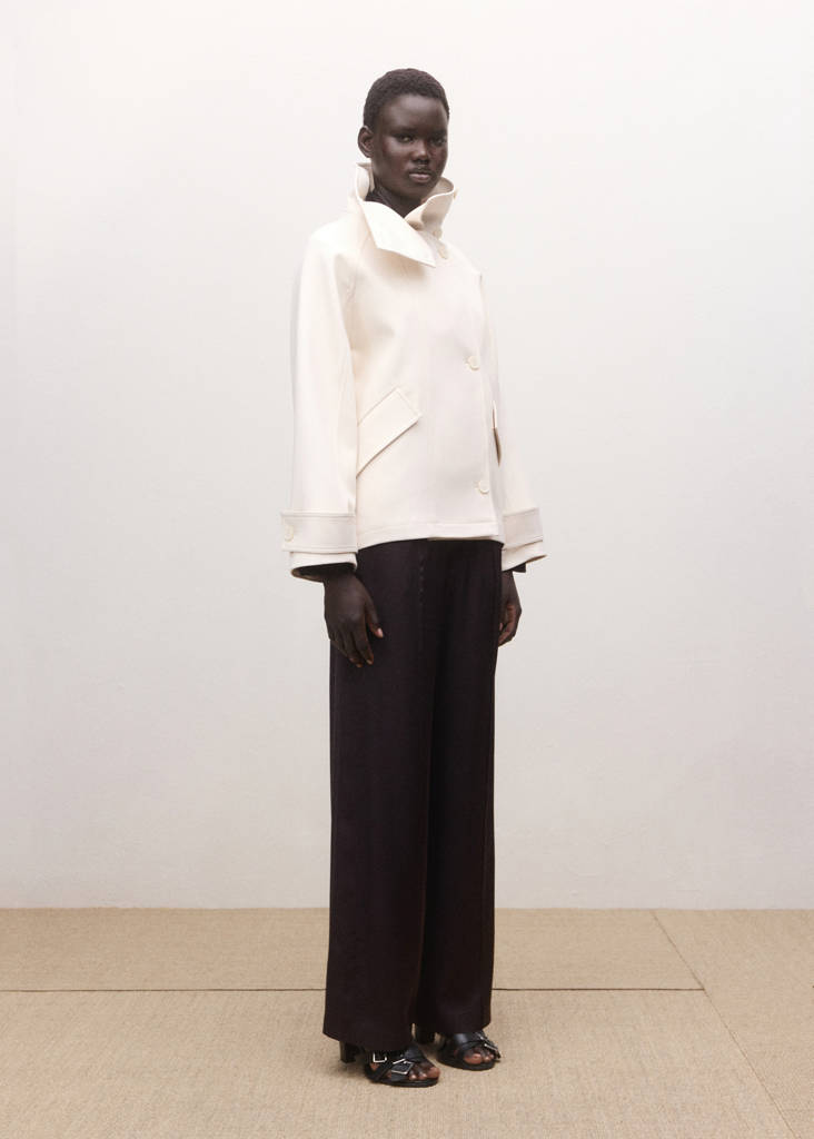 Straight-leg trousers with adjustable waist — Brown