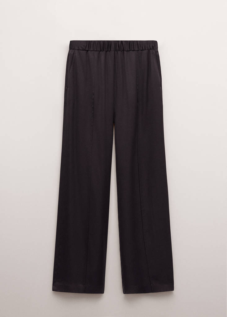 Straight-leg trousers with adjustable waist — Brown