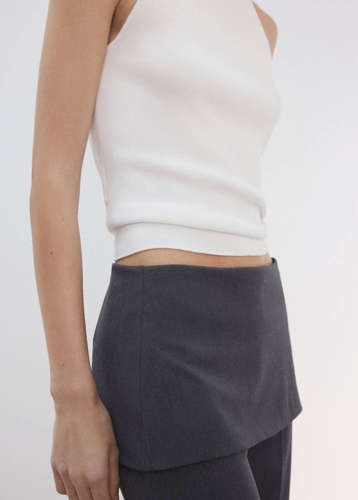 Straight-leg trousers with a mixed design — Grey