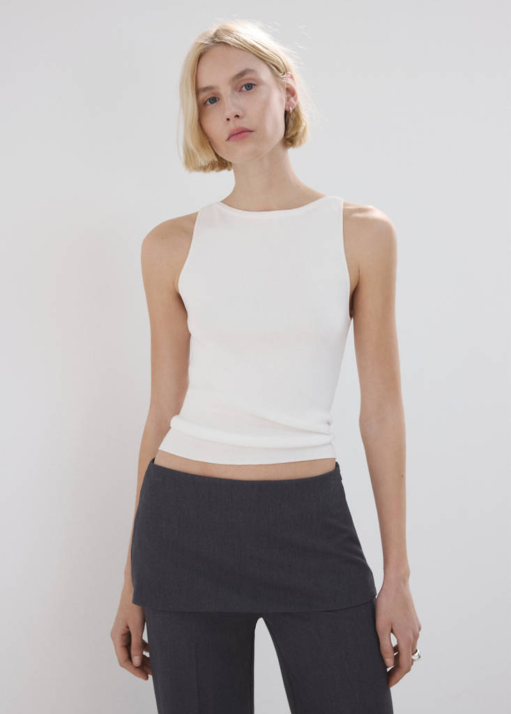 Straight-leg trousers with a mixed design — Grey