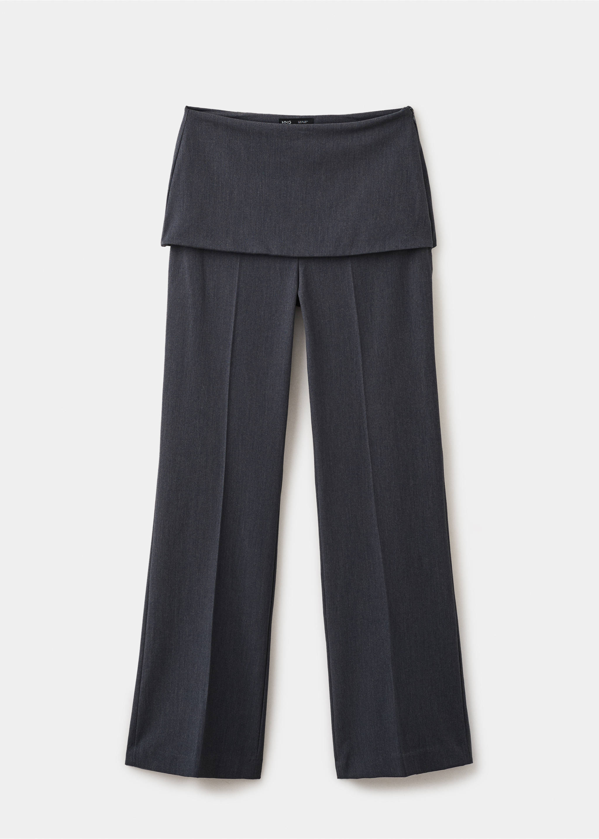 Straight-leg trousers with a mixed design - Article without model, Grey. Ref: 27024790-00.