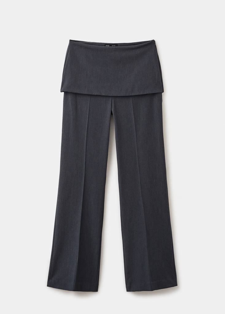 Straight-leg trousers with a mixed design — Grey