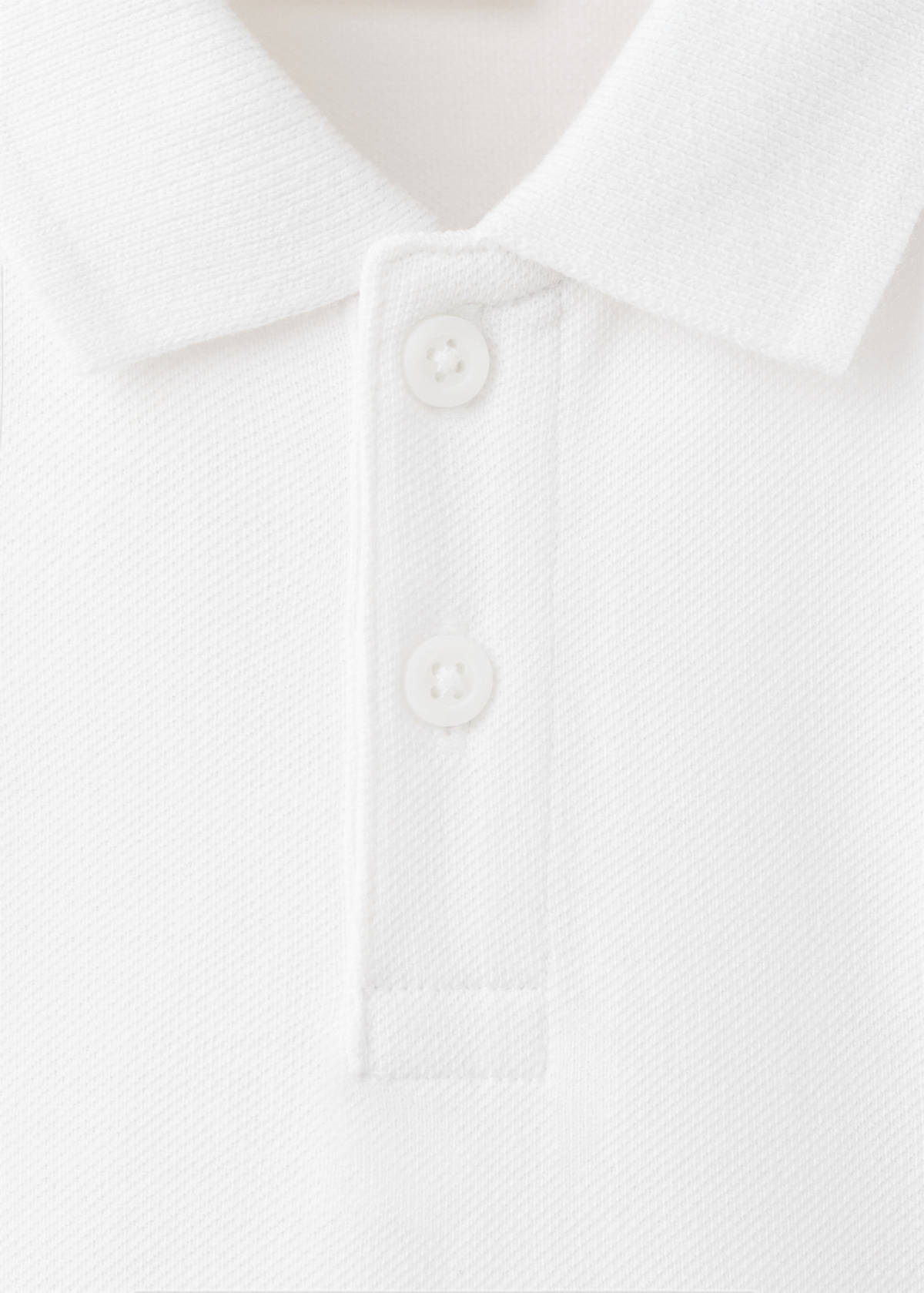 Short-sleeved cotton polo shirt — White