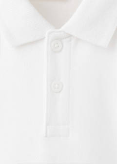 Short-sleeved cotton polo shirt — White 4