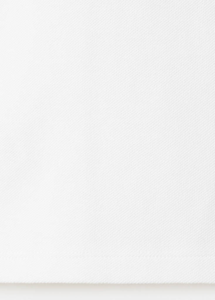 Short-sleeved cotton polo shirt — White