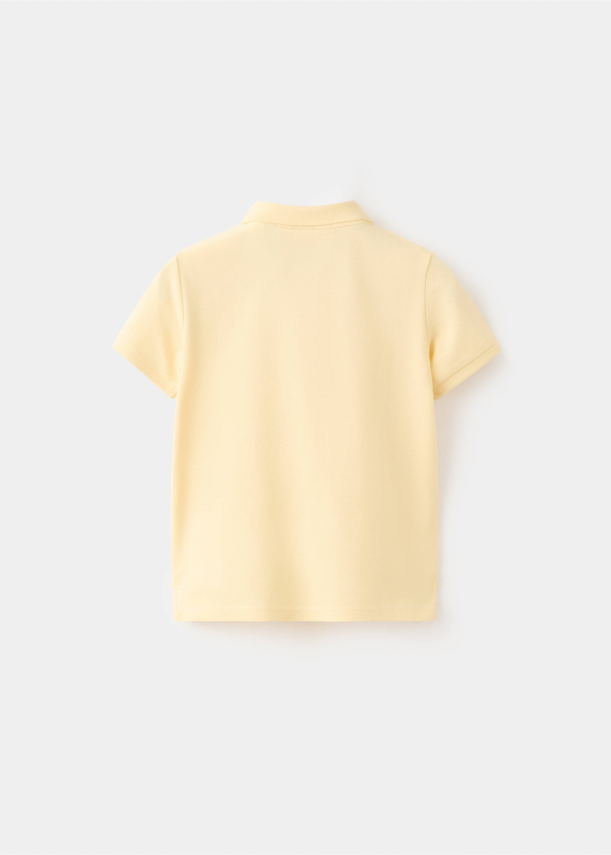 Short-sleeved cotton polo shirt - Reverse of the article, Pastel Yellow. Ref: 27025144-00.