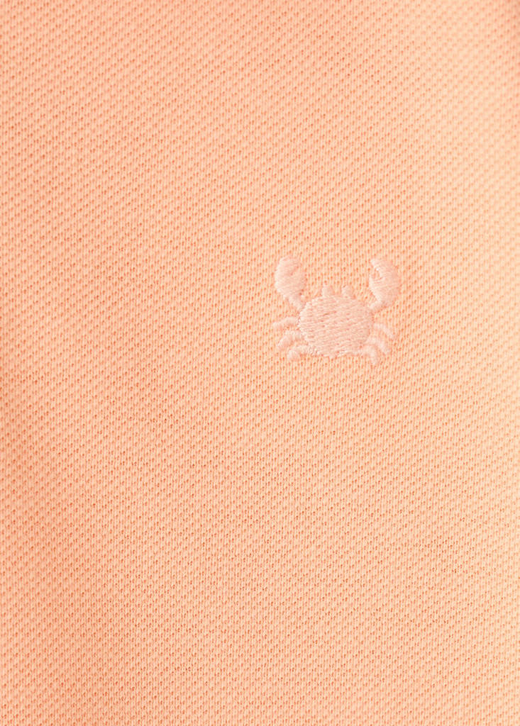 Short-sleeved cotton polo shirt — Peach
