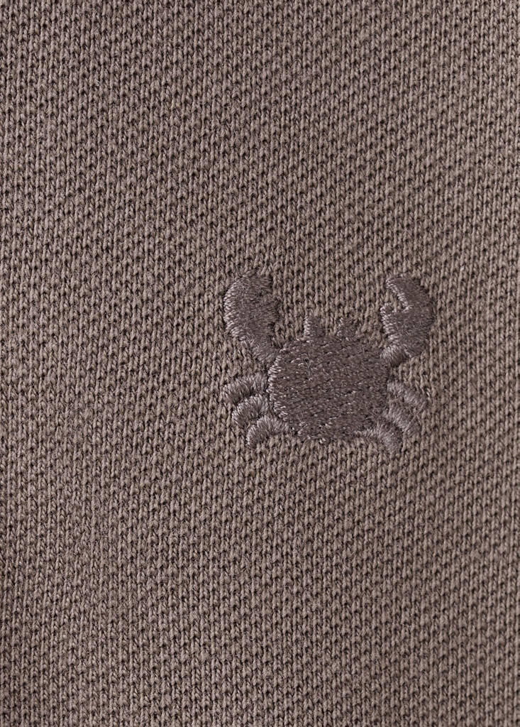 Short-sleeved cotton polo shirt — Chocolate
