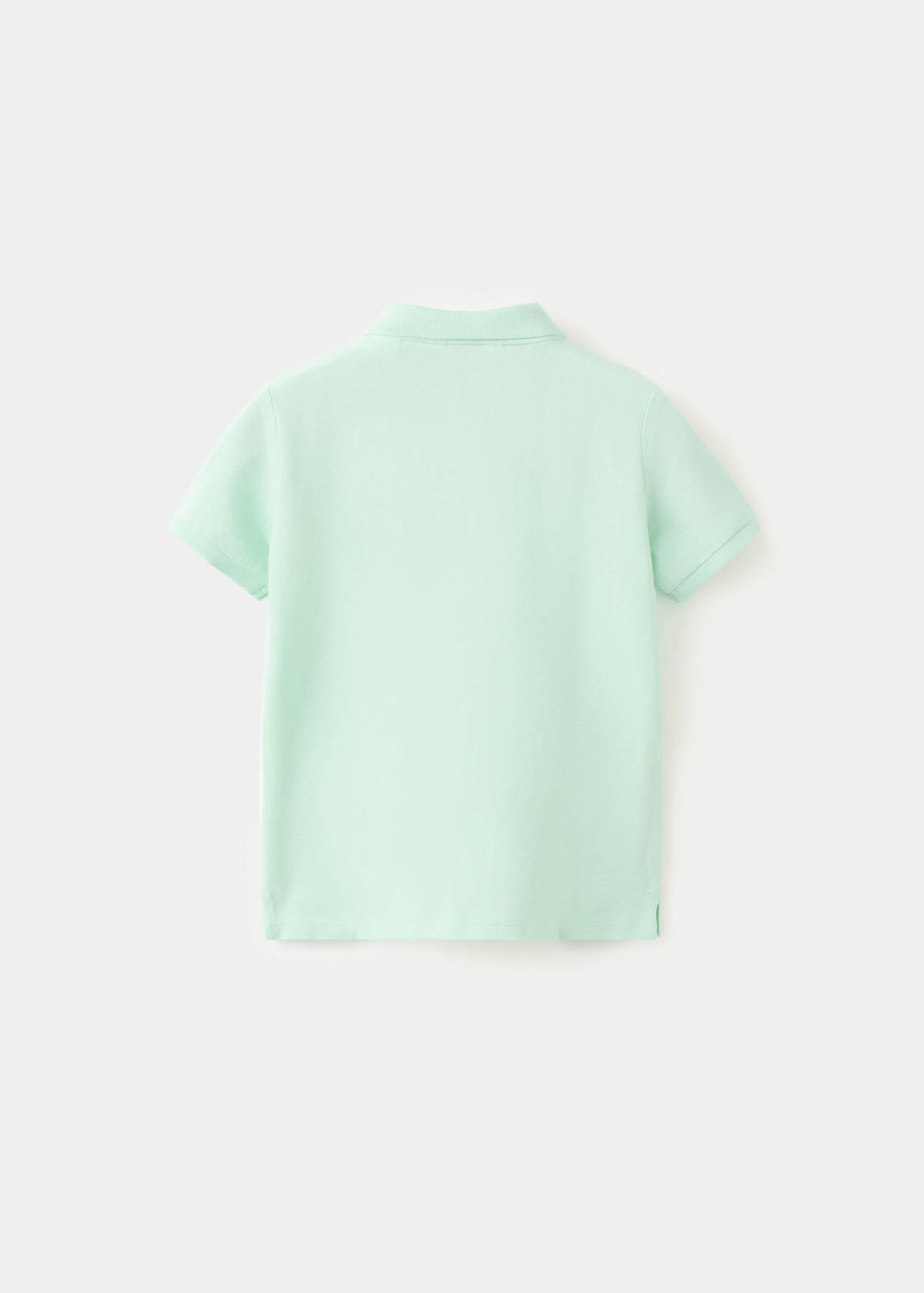 Short-sleeved cotton polo shirt — Mint Green