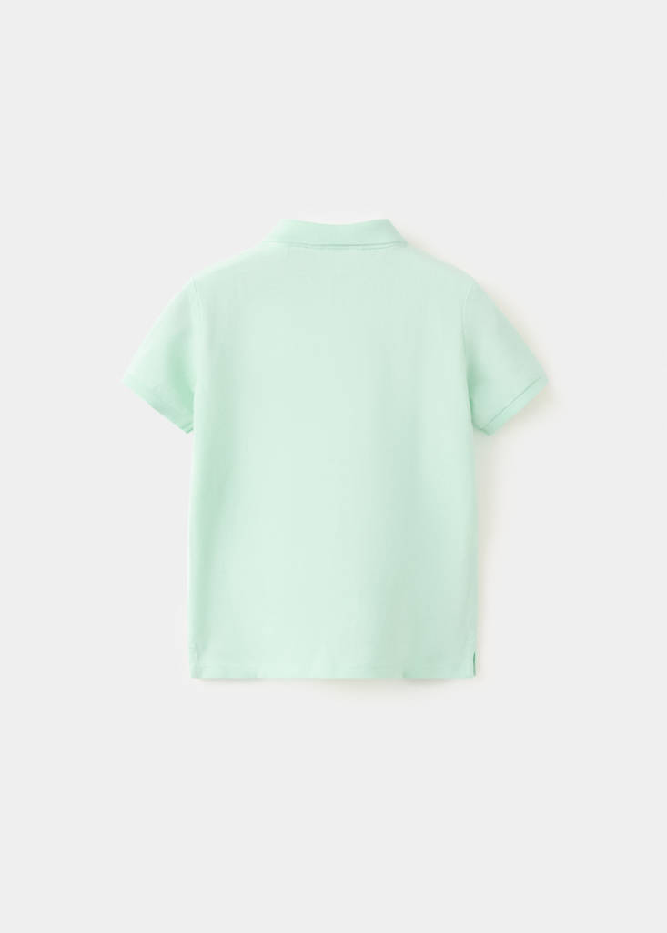 Short-sleeved cotton polo shirt — Mint Green