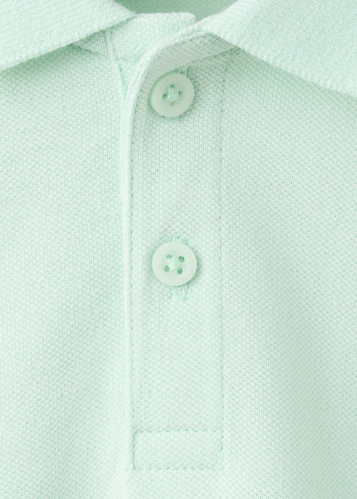 Short-sleeved cotton polo shirt — Mint Green