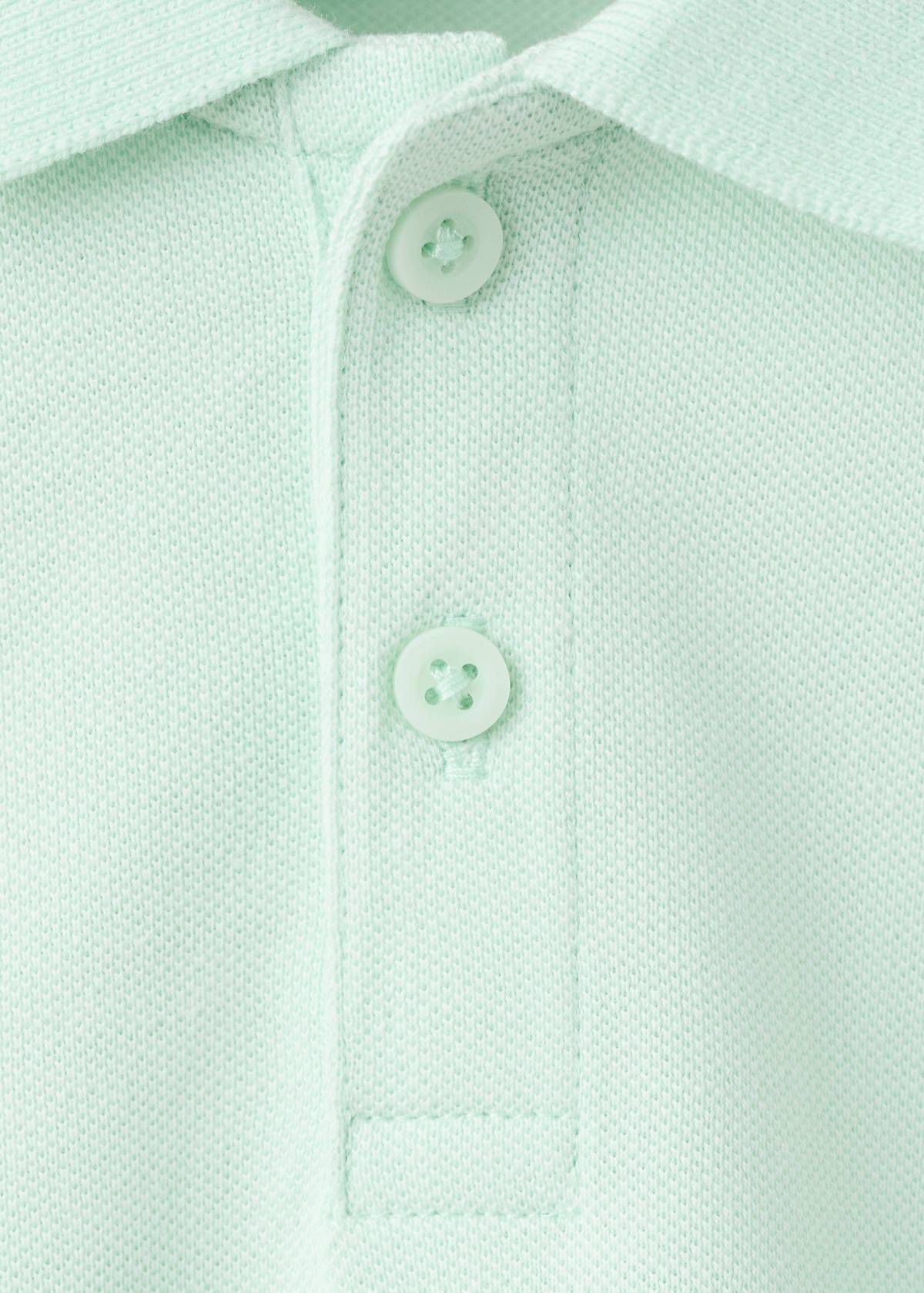 Short-sleeved cotton polo shirt — Mint Green