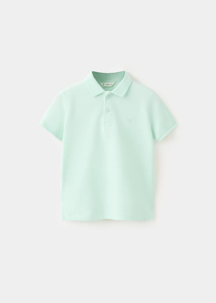 Short-sleeved cotton polo shirt — Mint Green
