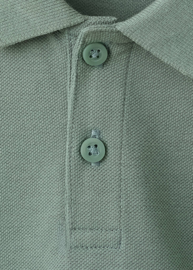 Short-sleeved cotton polo shirt — Green