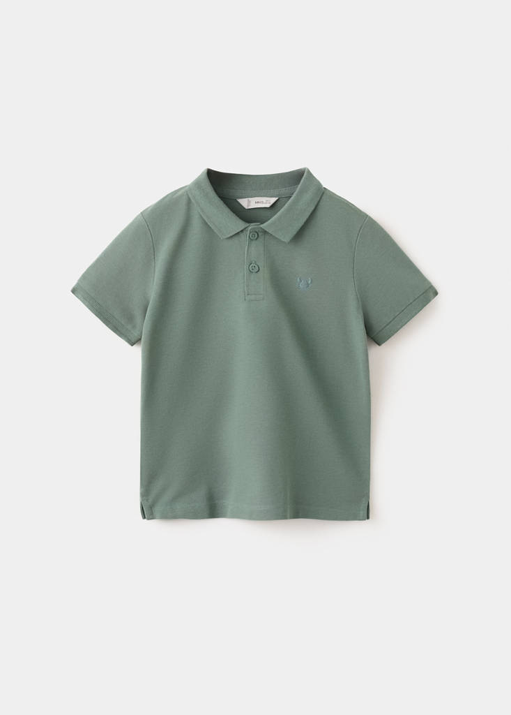 Short-sleeved cotton polo shirt — Green
