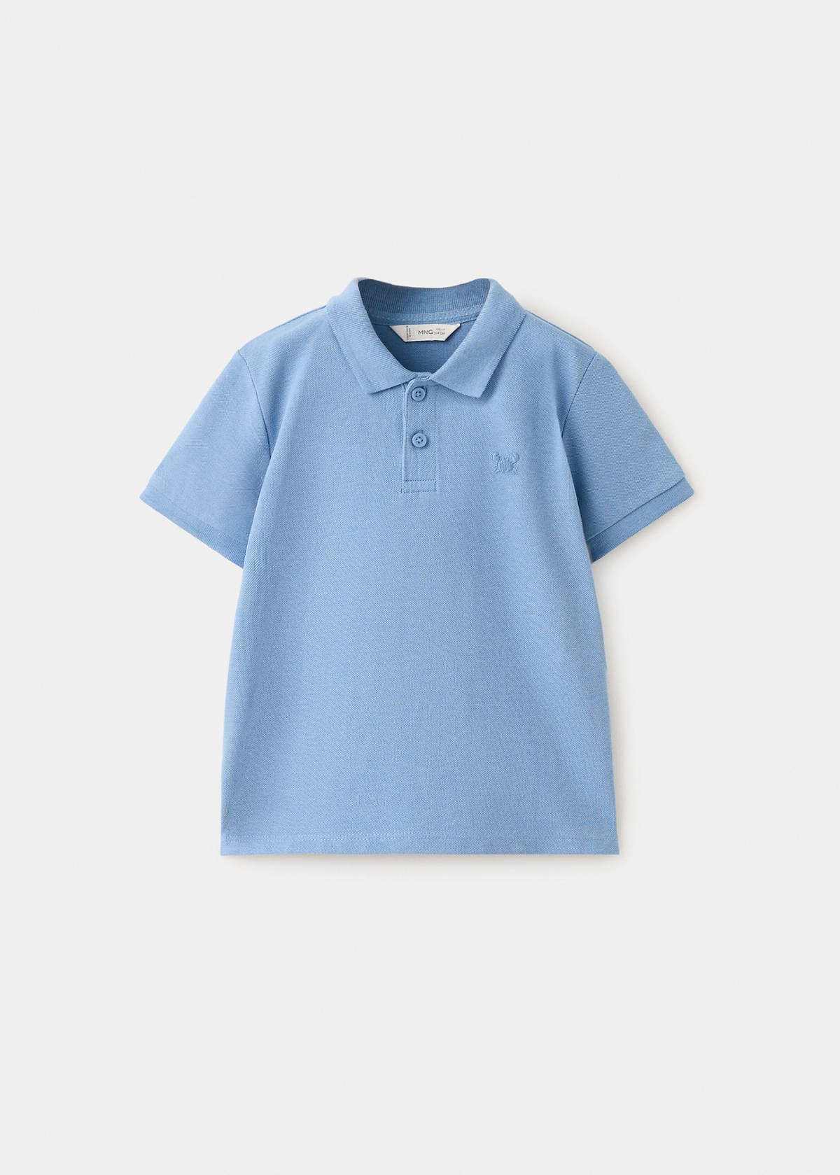 Short-sleeved cotton polo shirt — Blue