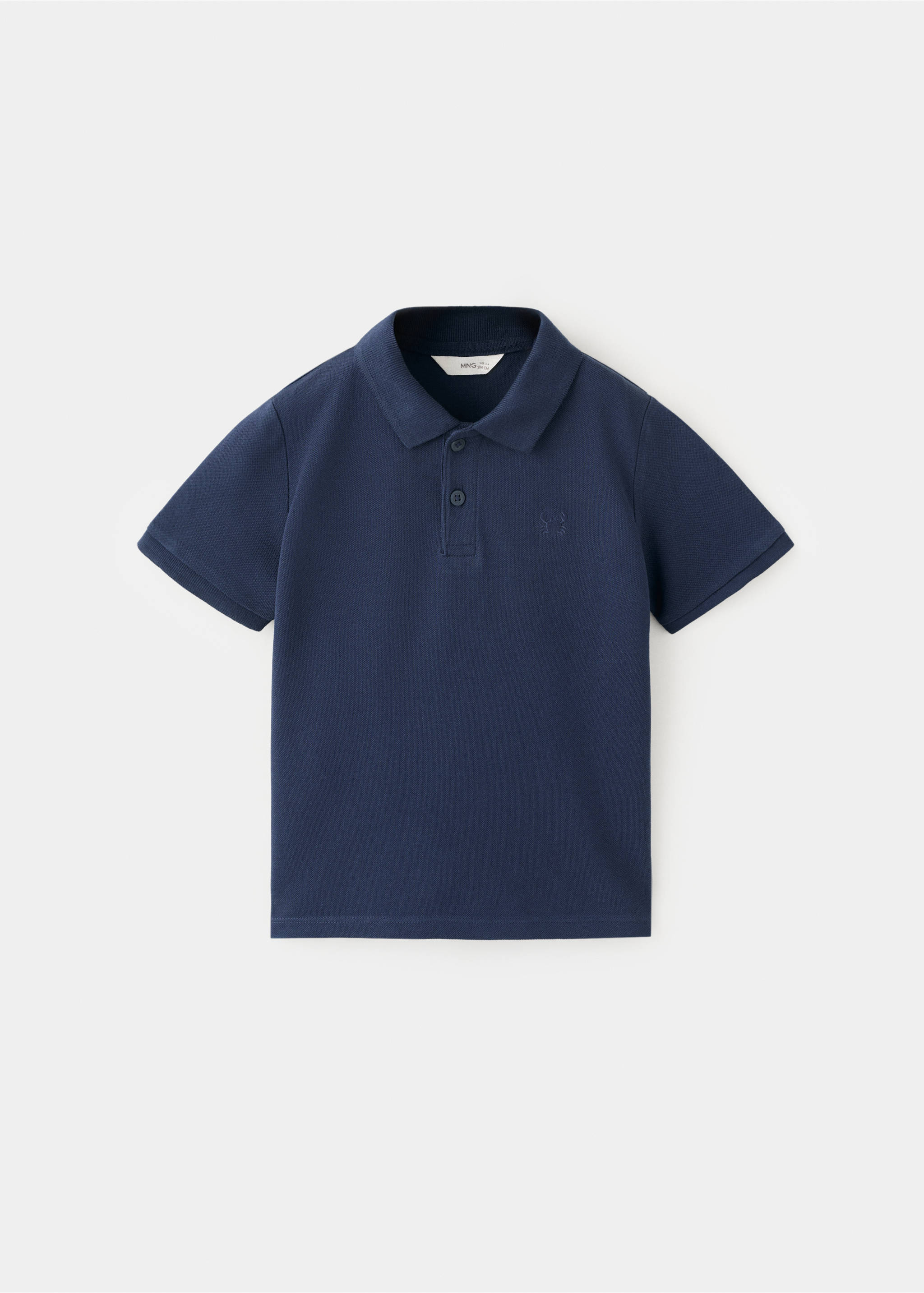 Short-sleeved cotton polo shirt - Article without model, Navy. Ref: 27025144-00.