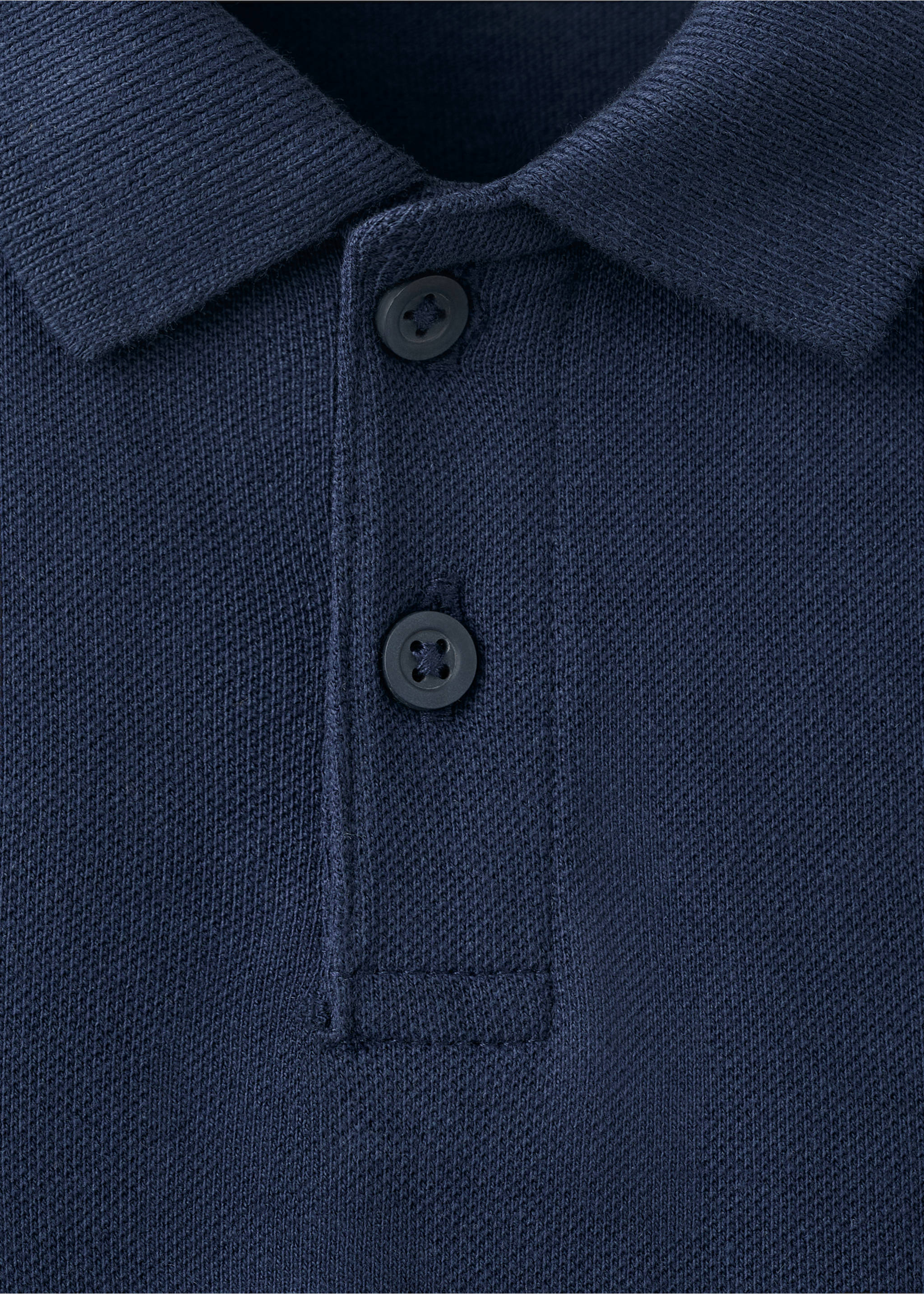 Short-sleeved cotton polo shirt - Details of the article 8, Navy. Ref: 27025144-00.