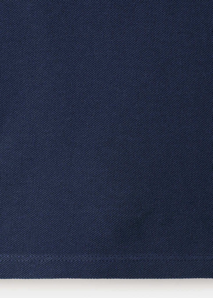 Short-sleeved cotton polo shirt — Navy