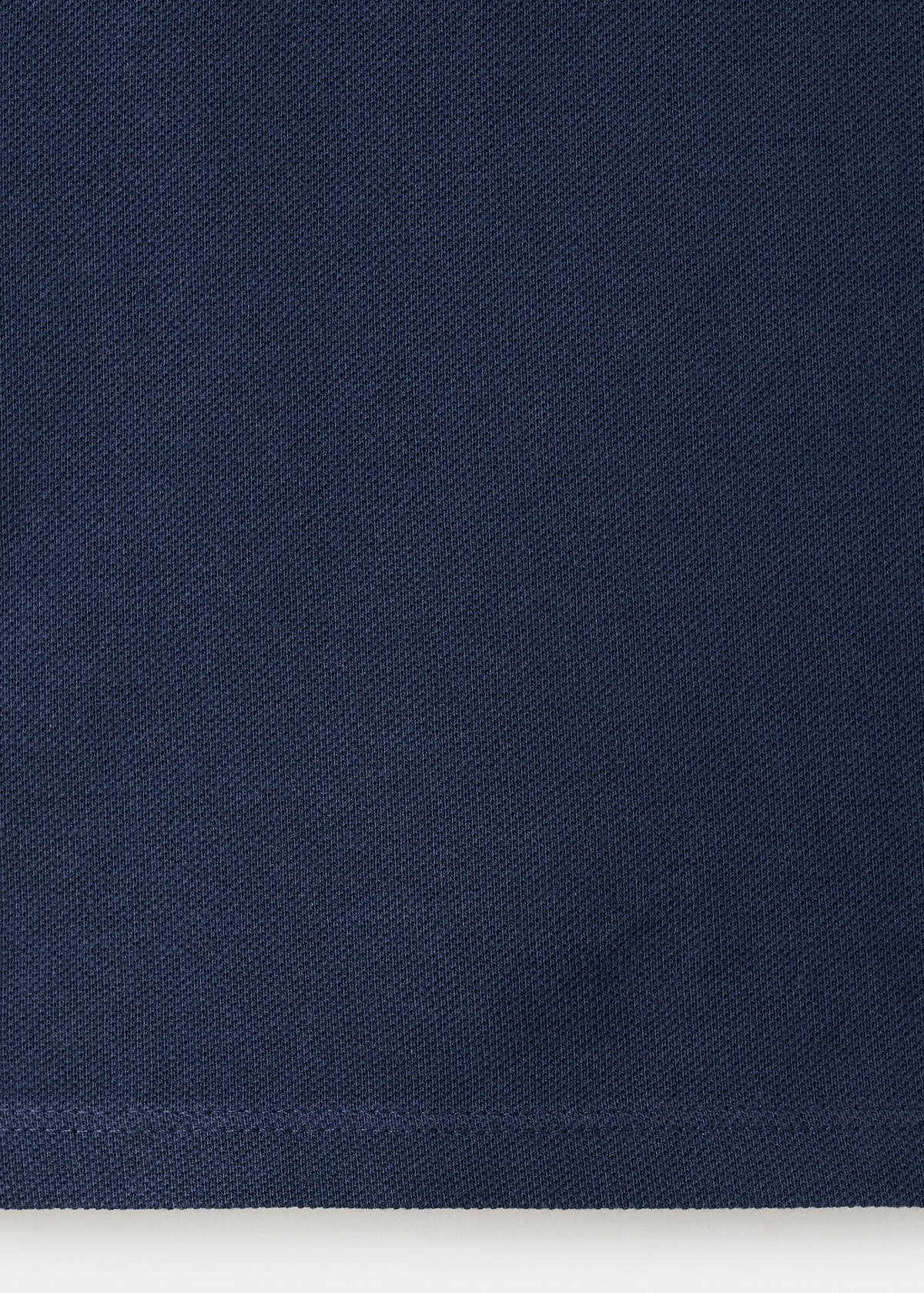Short-sleeved cotton polo shirt — Navy