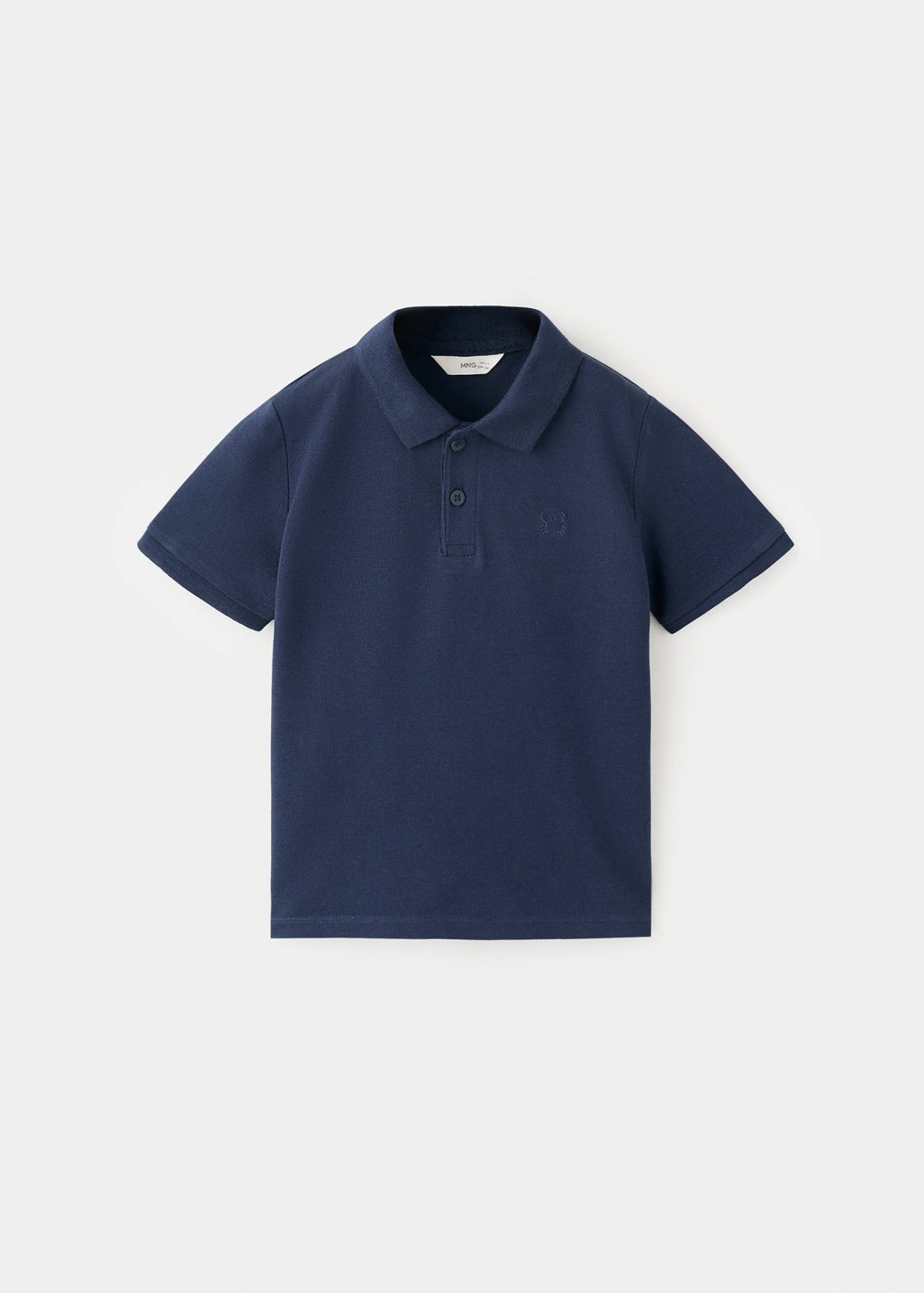 Short-sleeved cotton polo shirt — Navy