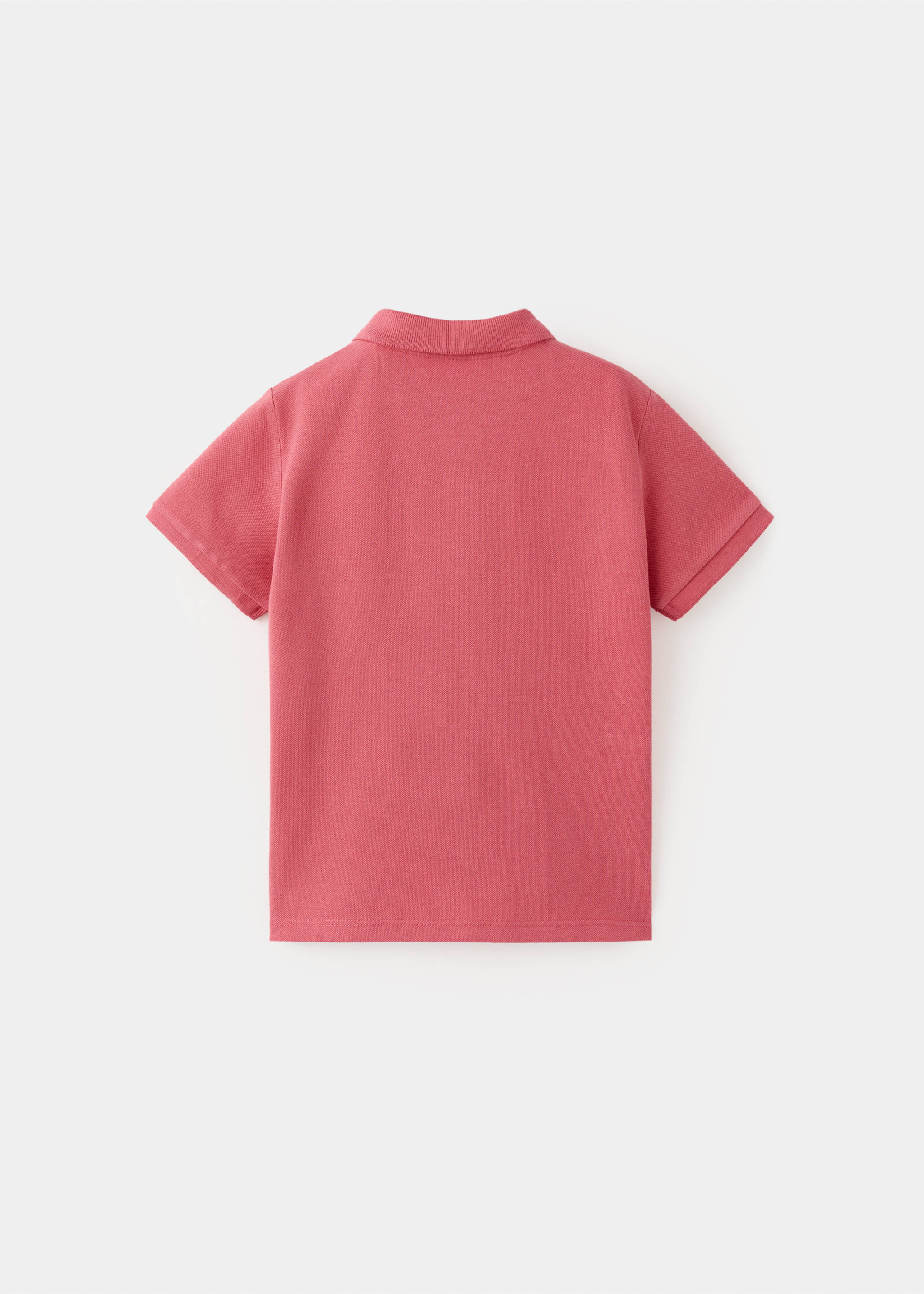 Short-sleeved cotton polo shirt - Reverse of the article, Red. Ref: 27025144-00.