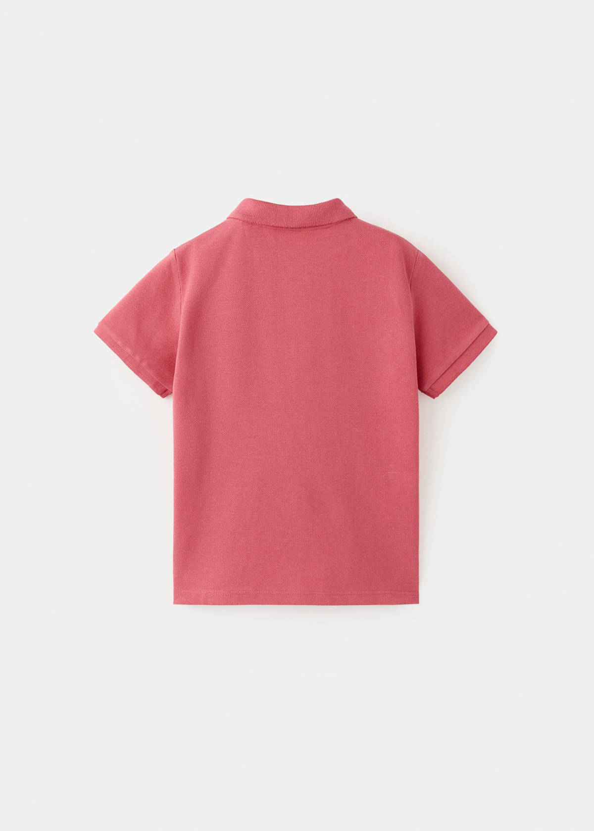 Short-sleeved cotton polo shirt — Red