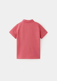 Short-sleeved cotton polo shirt — Red 3