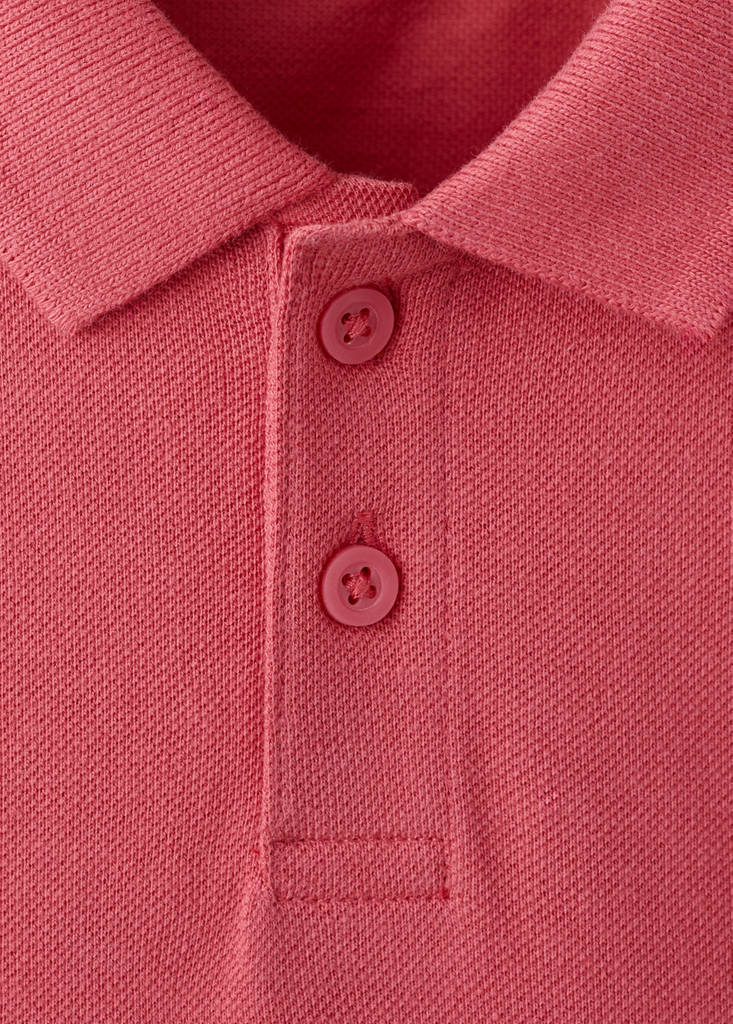 Short-sleeved cotton polo shirt — Red
