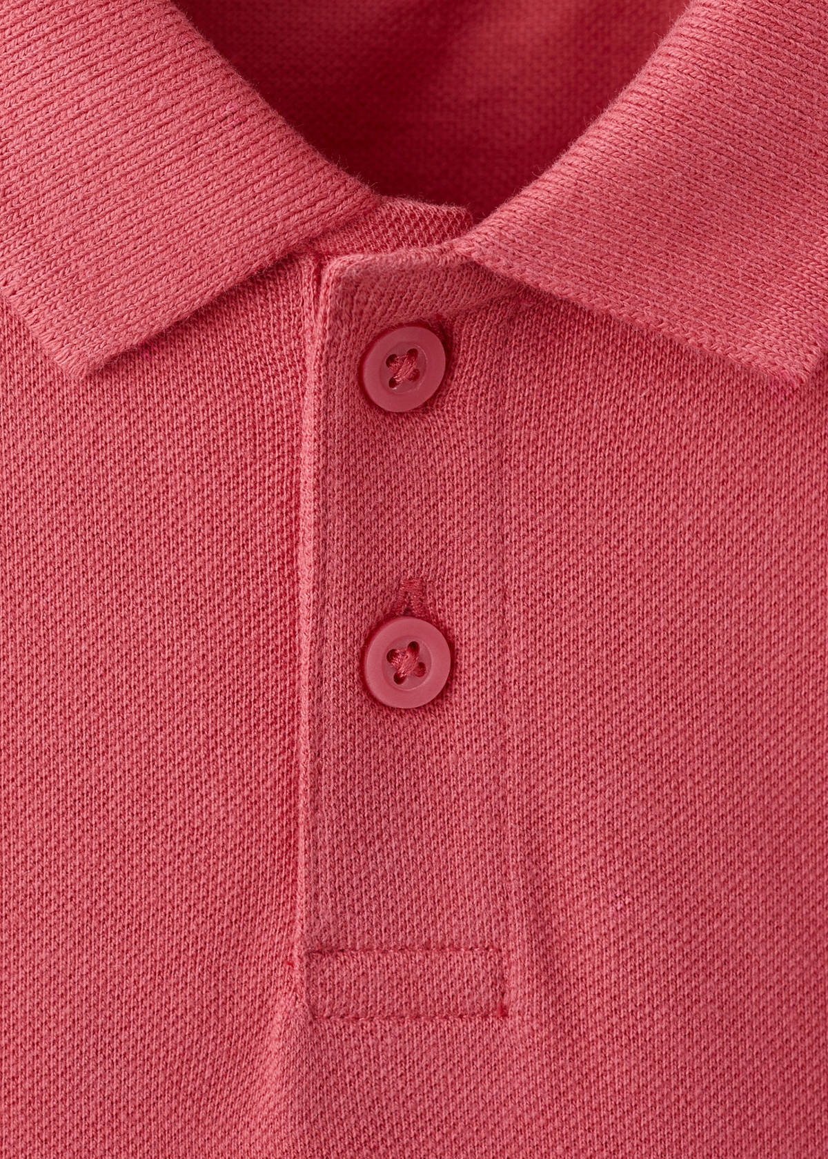 Short-sleeved cotton polo shirt — Red