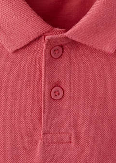Short-sleeved cotton polo shirt — Red 2