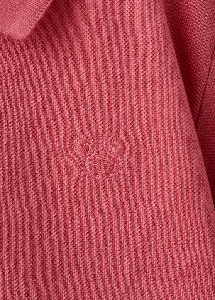 Short-sleeved cotton polo shirt — Red