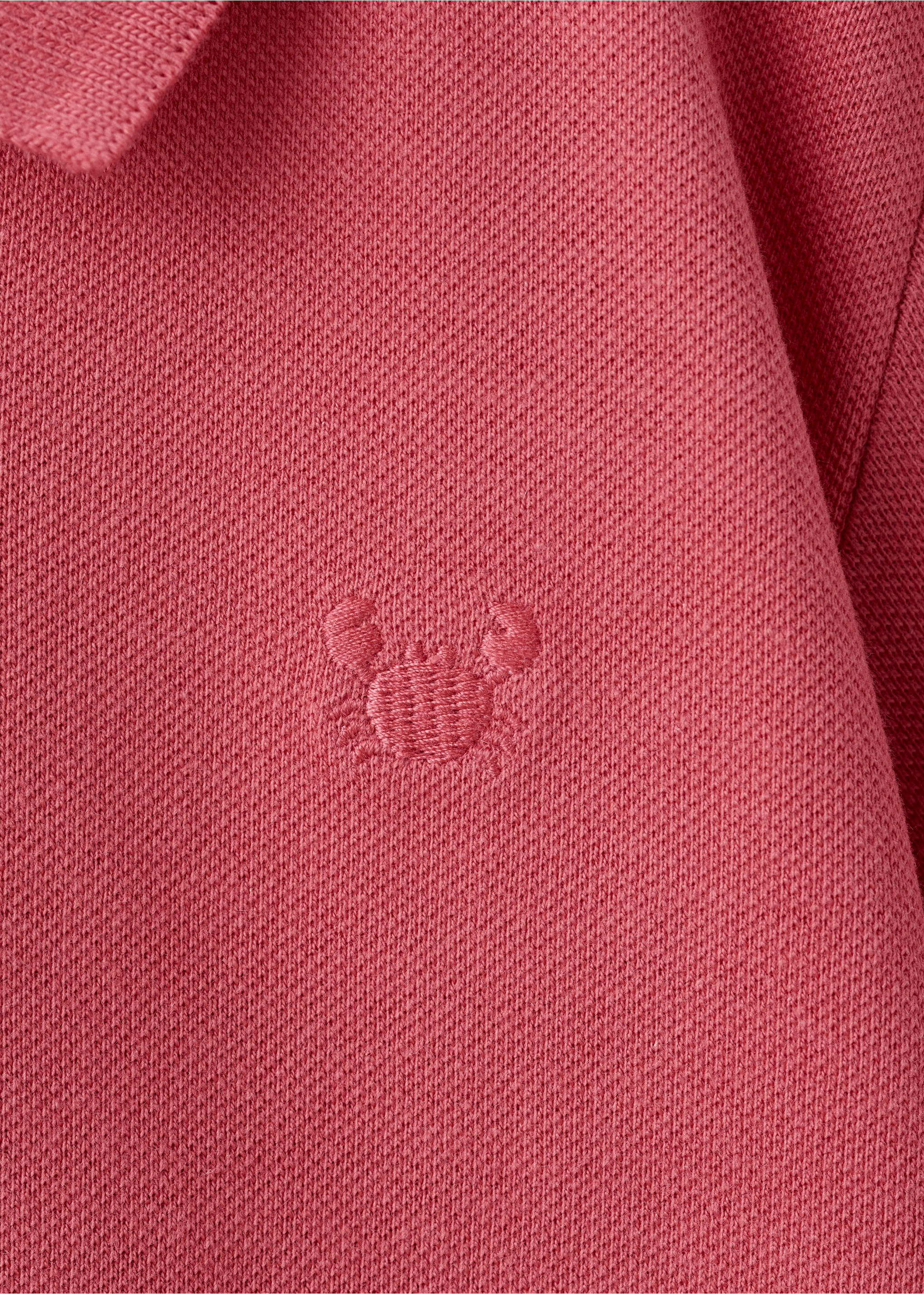 Short-sleeved cotton polo shirt - Details of the article 0, Red. Ref: 27025144-00.