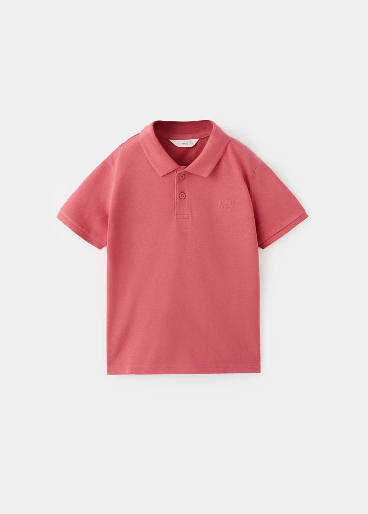Short-sleeved cotton polo shirt — Red