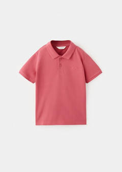 Short-sleeved cotton polo shirt — Red 1