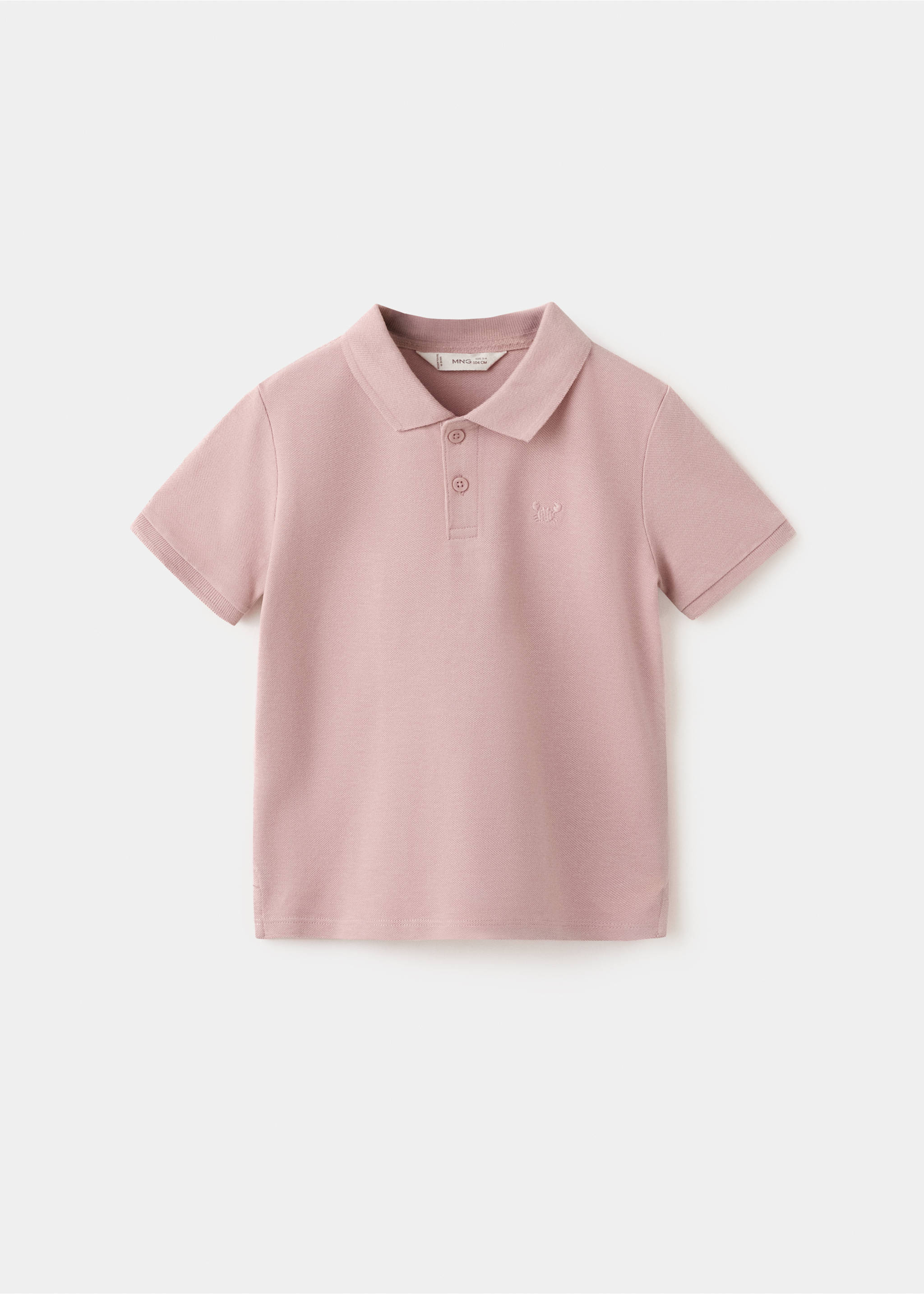 Short-sleeved cotton polo shirt - Article without model, Pale Pink. Ref: 27025144-00.