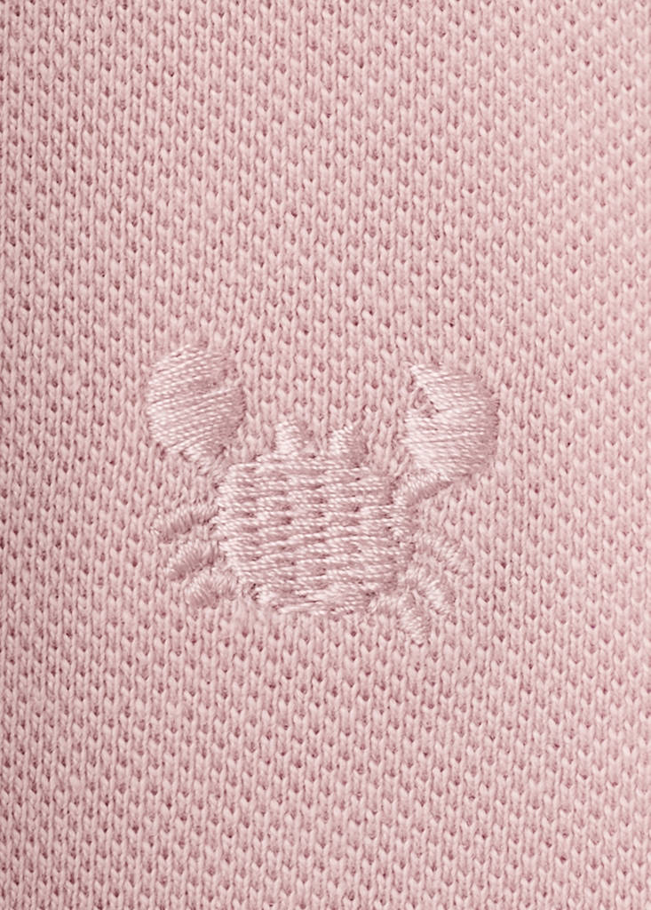 Short-sleeved cotton polo shirt — Pale Pink