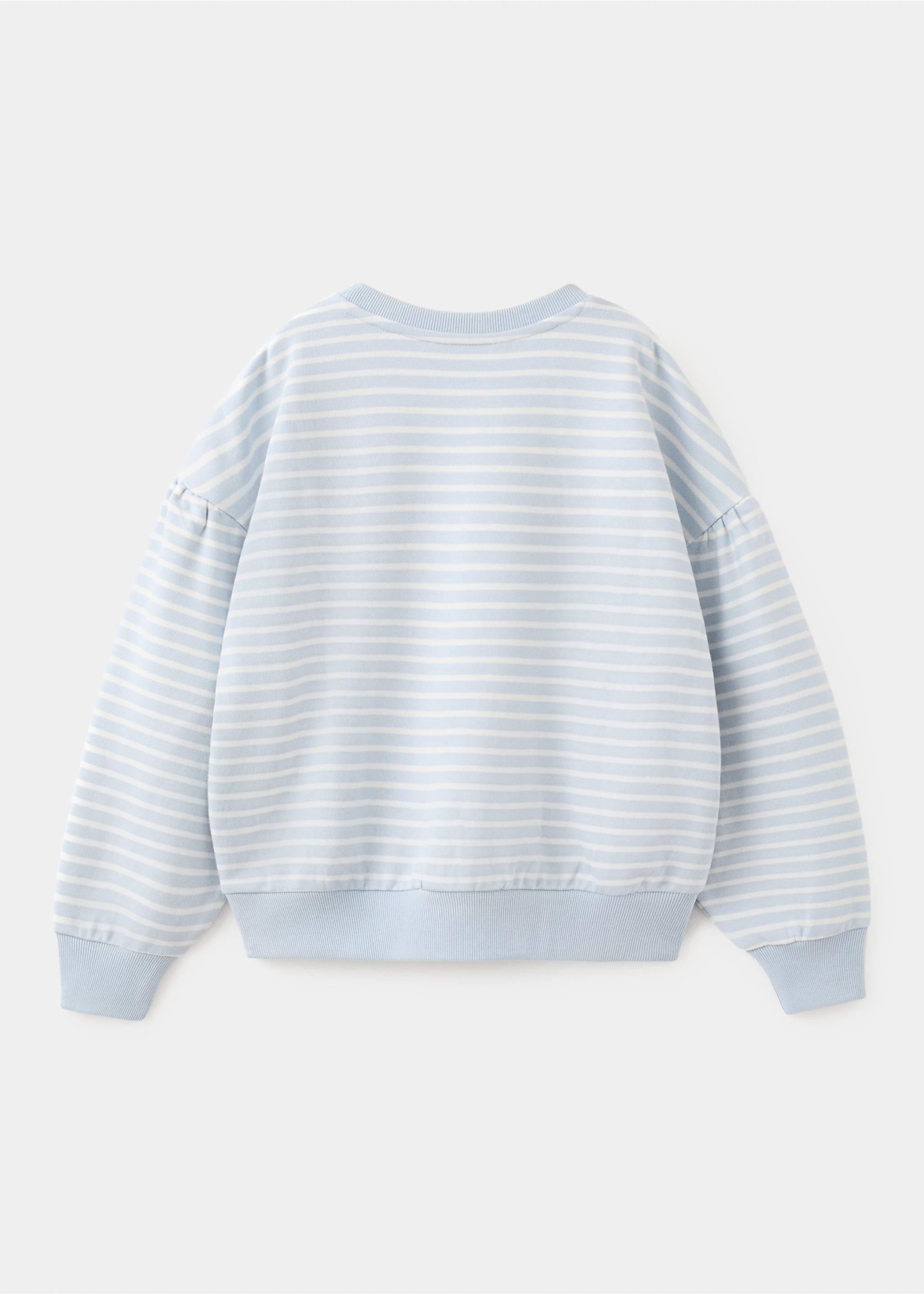 Striped cotton-blend sweatshirt - Reverse of the article, Sky Blue. Ref: 27025146-00.