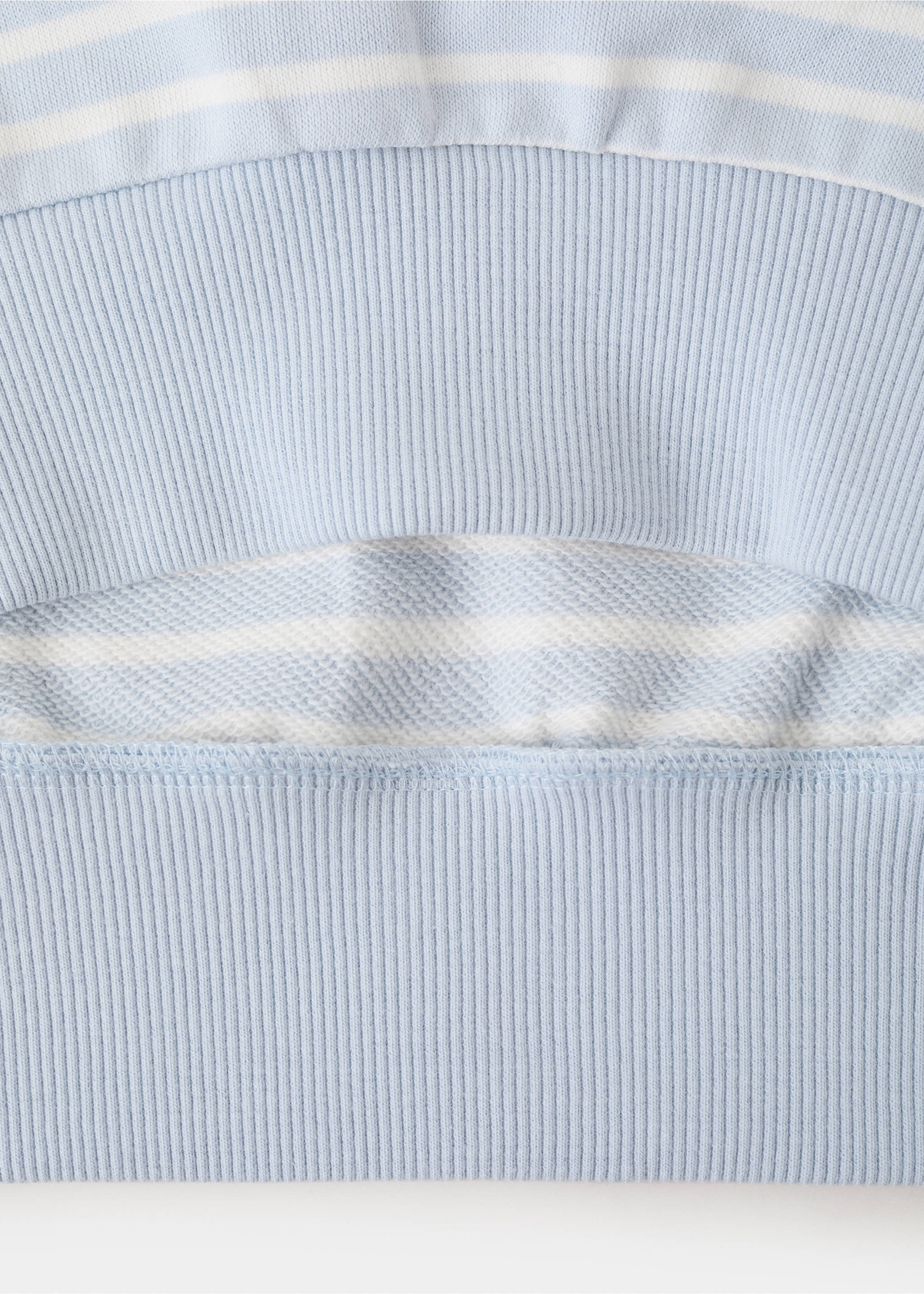 Striped cotton-blend sweatshirt - Details of the article 0, Sky Blue. Ref: 27025146-00.