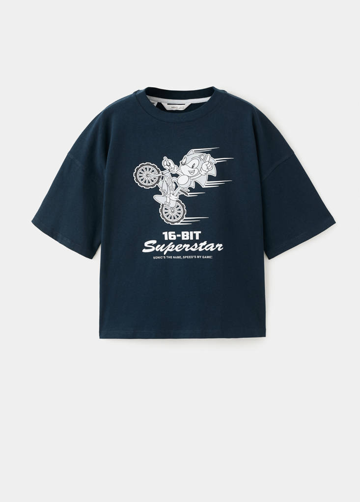 Sonic cotton t-shirt — Navy