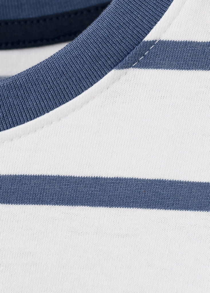 Striped cotton T-shirt — Blue