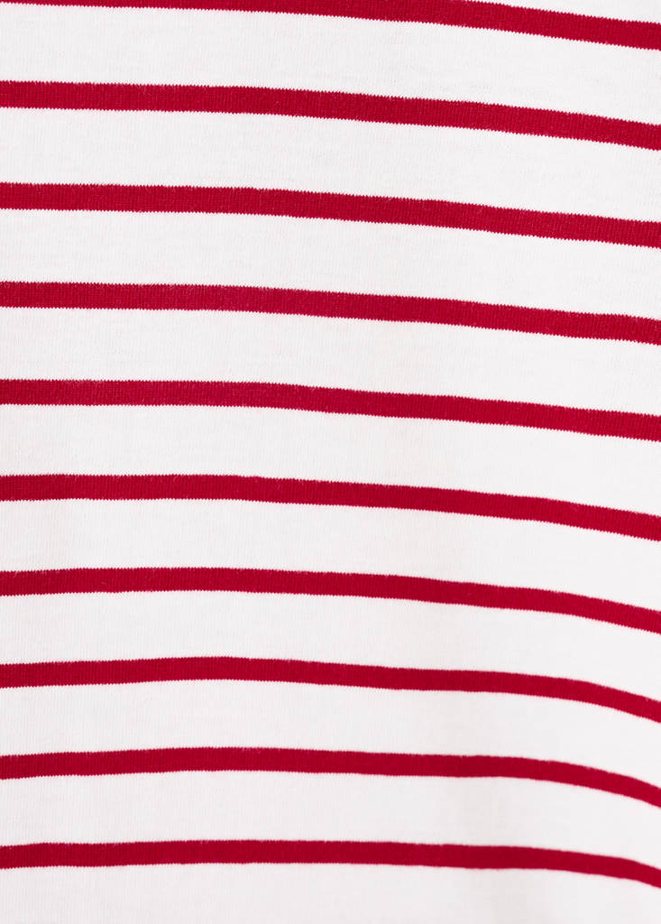 Striped cotton T-shirt — Red