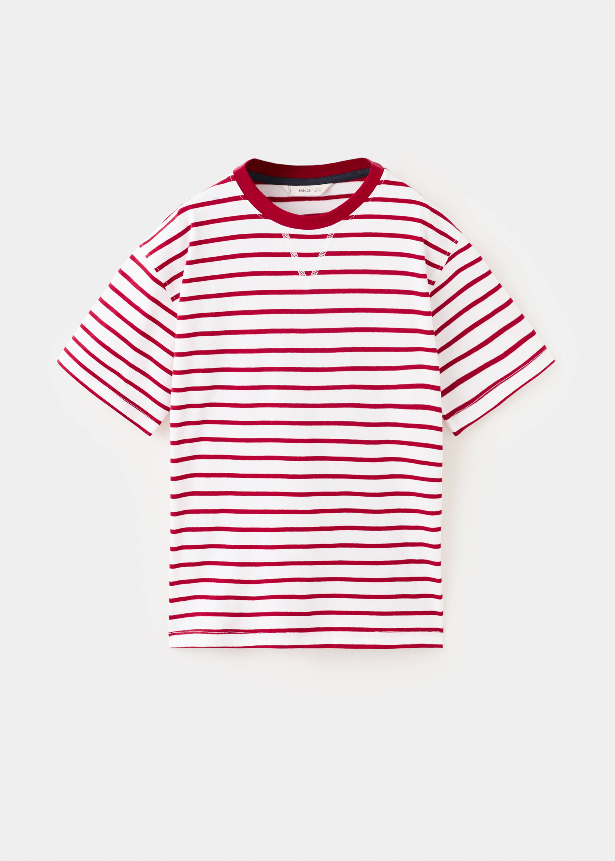 Striped cotton T-shirt - Article without model, Red. Ref: 27025150-00.