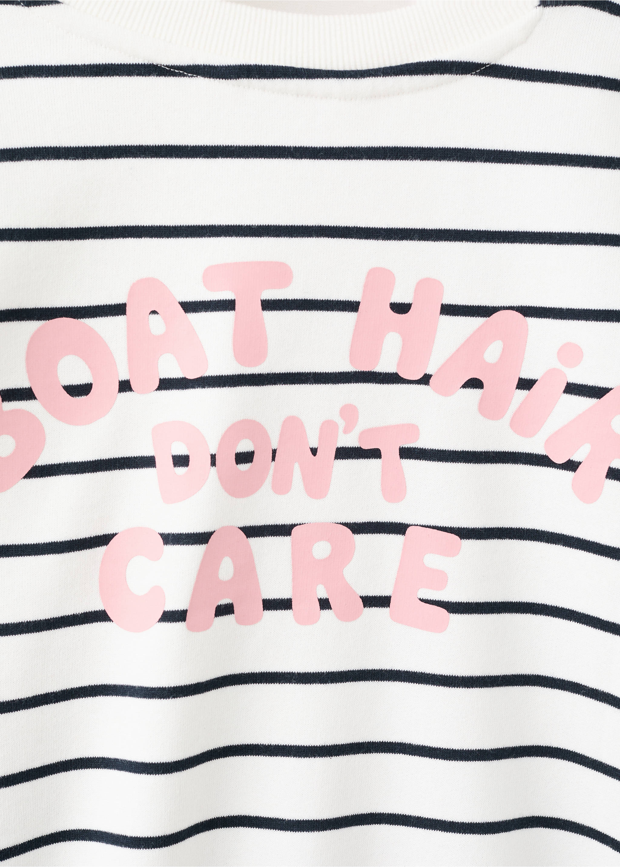 Sweat rayé avec inscription imprimée - Détail de l'article 8, Blanc cassé. Ref: 27025152-00.