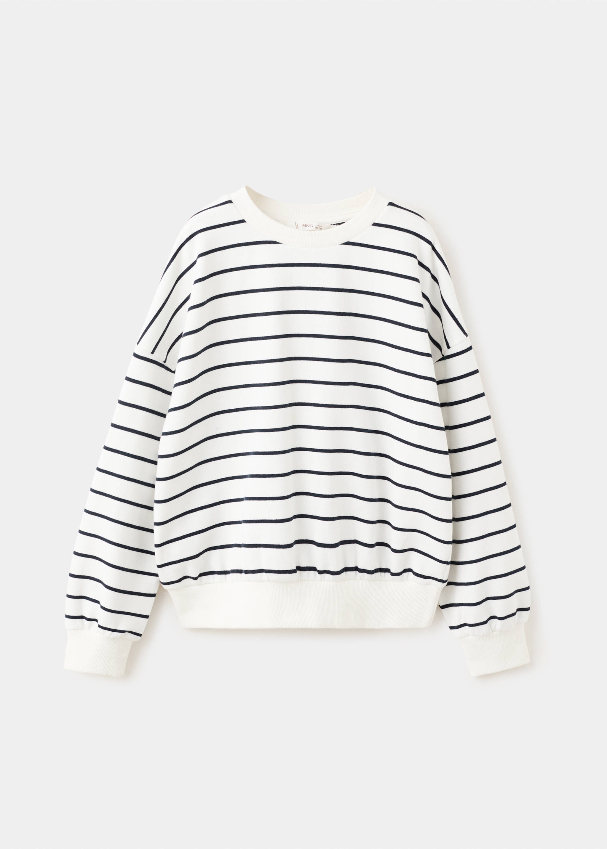 Striped sweatshirt with printed slogan - Article without model, Off White. Ref: 27025152-00.