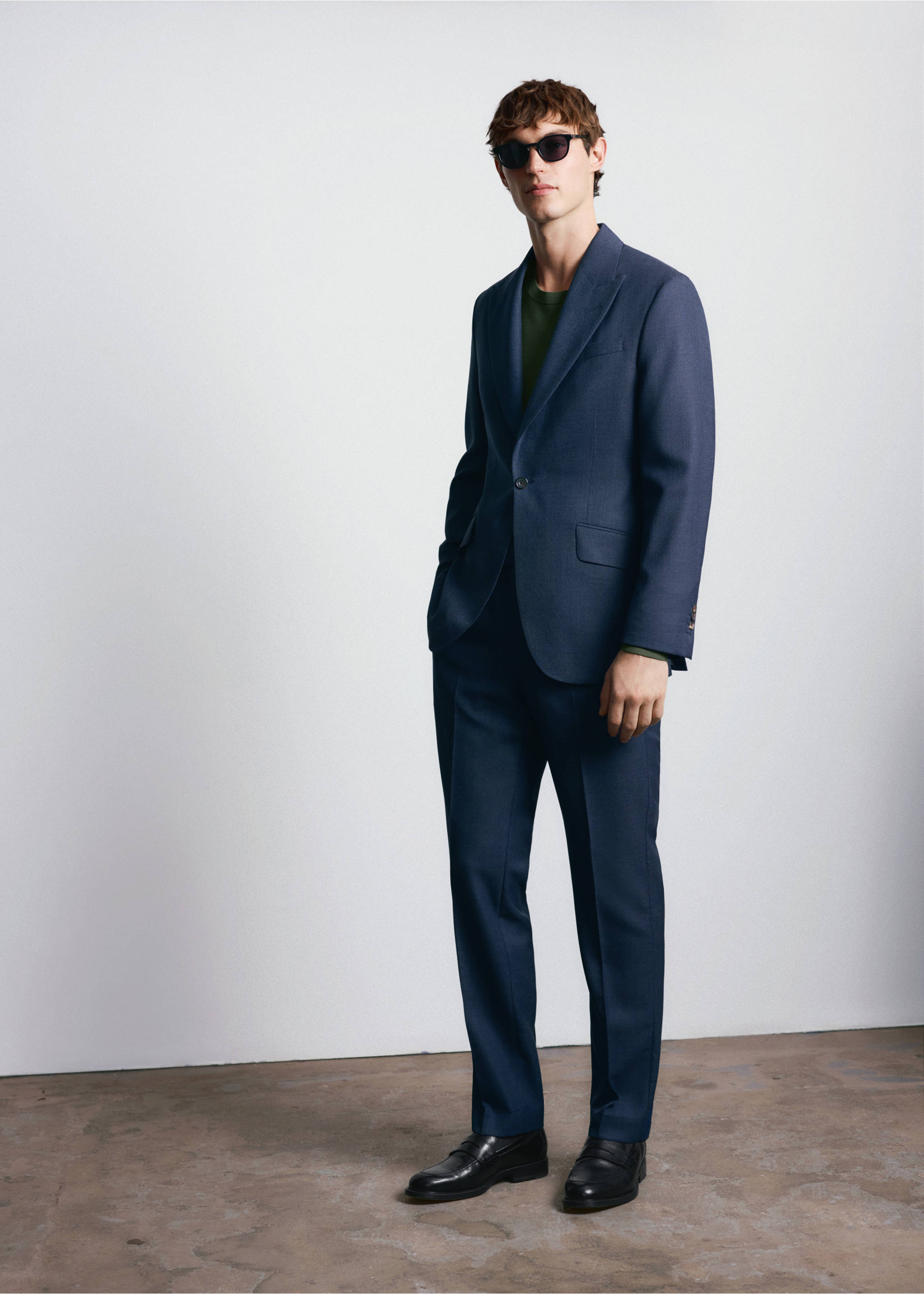 Americana 100% lana Vitale Barberis Canonico® - Plano general, Azul. Ref: 27025153-00.