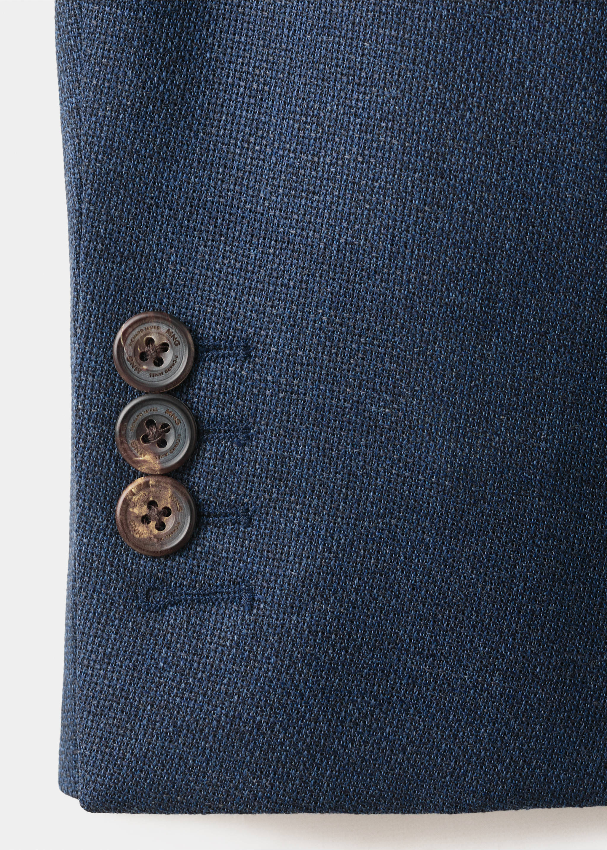 Americana 100% lana Vitale Barberis Canonico® - Detalle del artículo 8, Azul. Ref: 27025153-00.