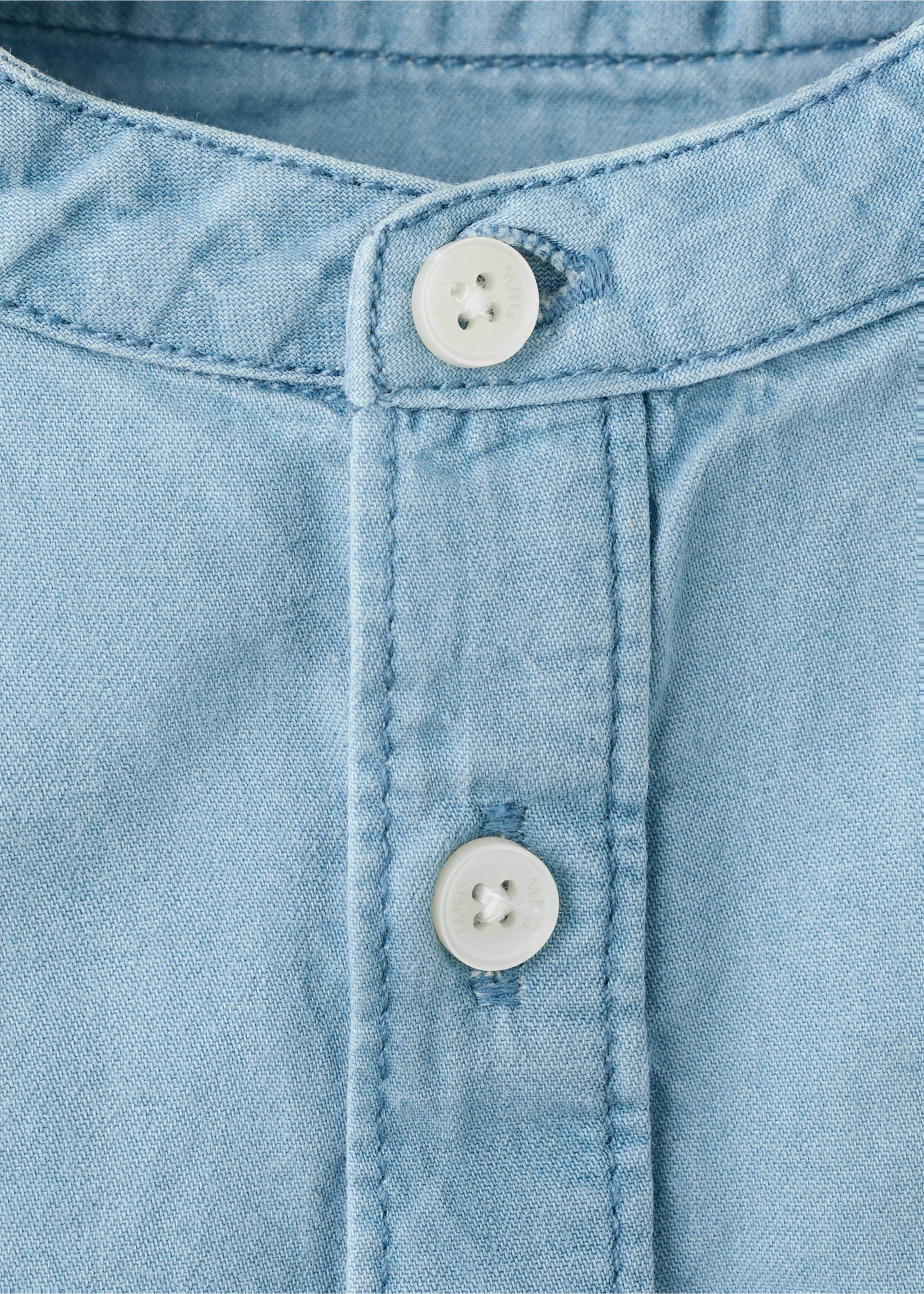 Camisa denim algodón - Detalle del artículo 8, Azul claro. Ref: 27025155-00.