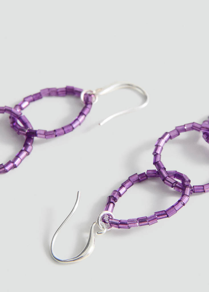 Hoop pendant earrings — Silver