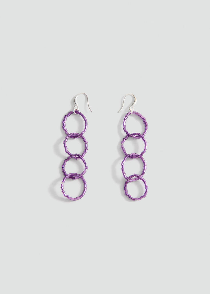 Hoop pendant earrings — Silver